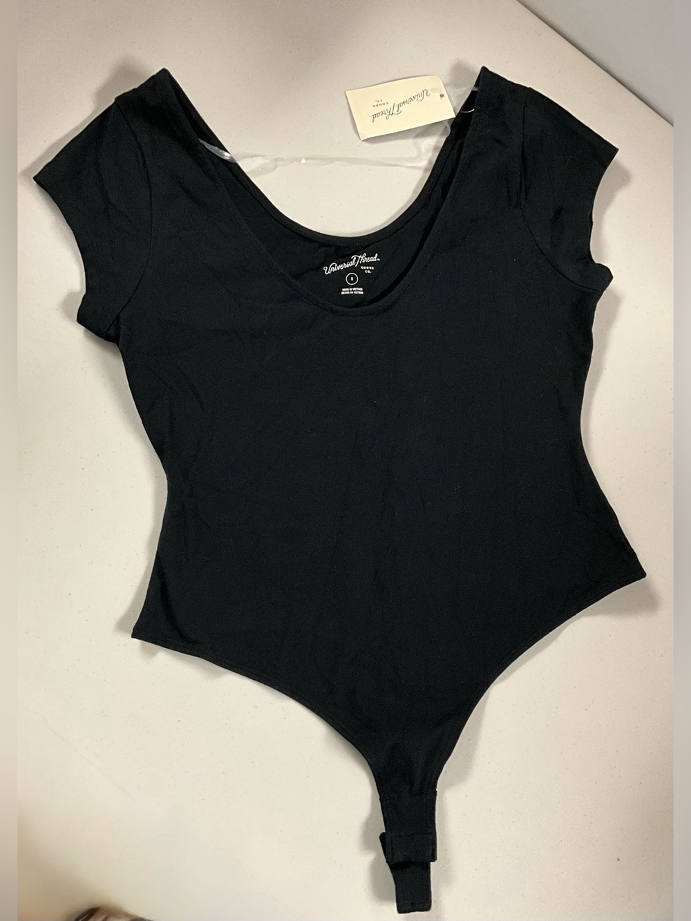 Universal Thread Black Scoop Neck Short Sleeve Bodysuit